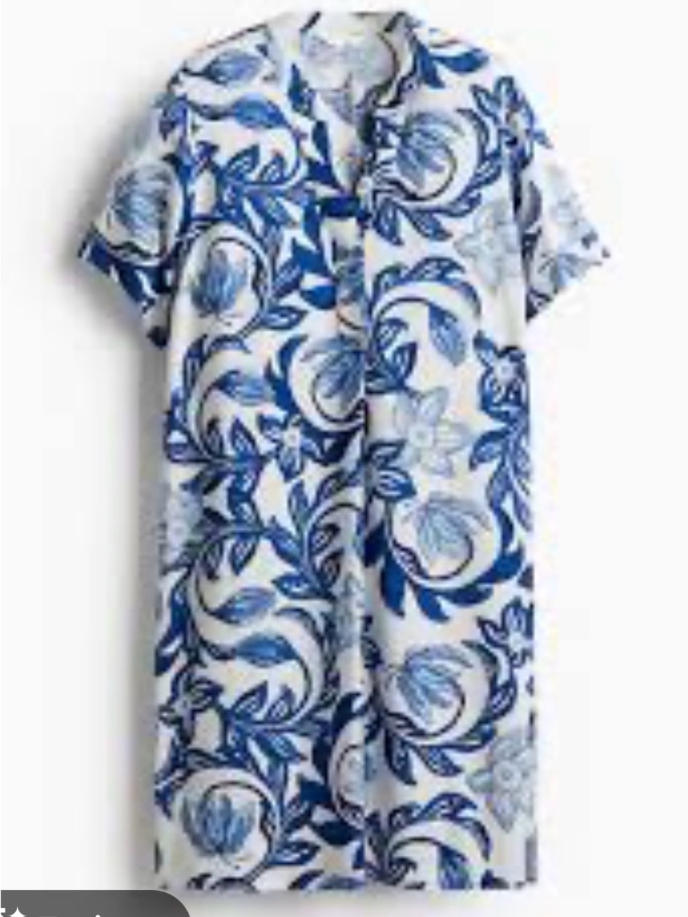 H&M Blue And White Floral Casual Dress